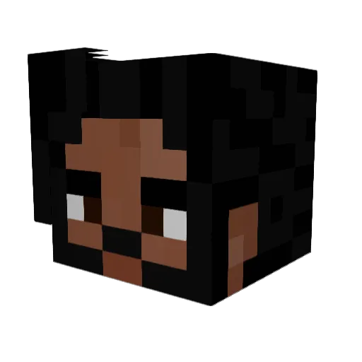 GlitchedWolfPup Minecraft avatar head, 3D render