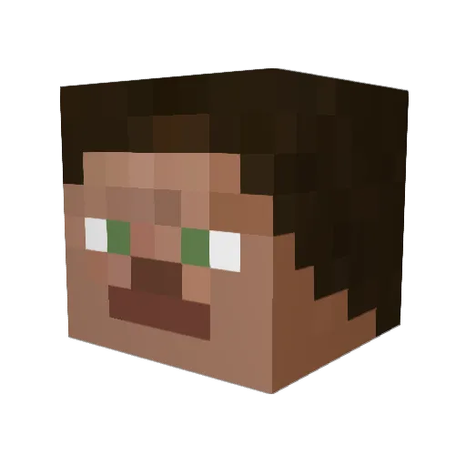 GlitcherKid Minecraft avatar head, 3D render