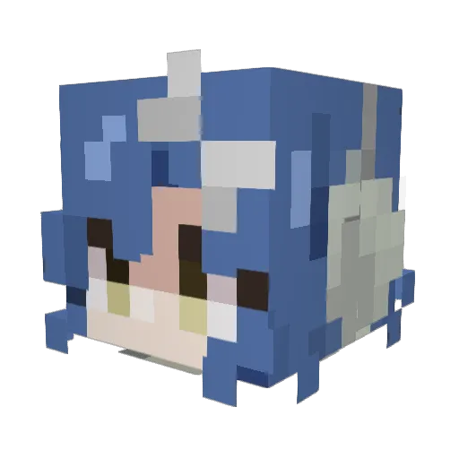 Glitchinakaapte Minecraft avatar head, 3D render