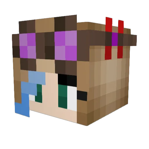 Glitchingprince Minecraft avatar head, 3D render