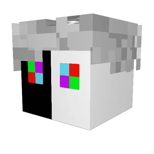Glitchmix Minecraft avatar head, 3D render