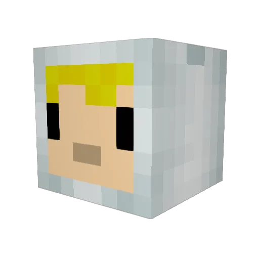 Glitchmodulator Minecraft avatar head, 3D render
