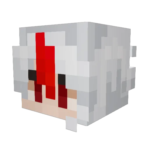 Glitchter Minecraft avatar head, 3D render