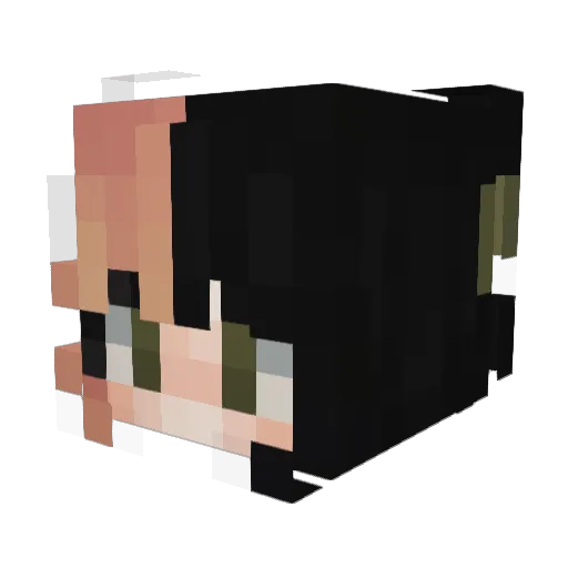 Glitchtitch Minecraft avatar head, 3D render