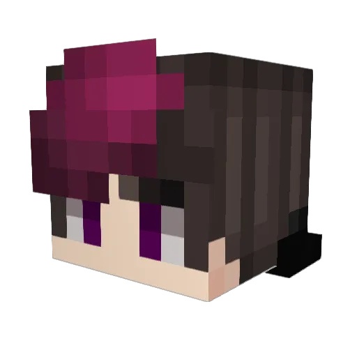 Glitchwing Minecraft avatar head, 3D render