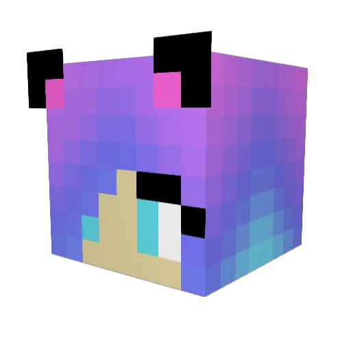 GlitterClub Minecraft avatar head, 3D render