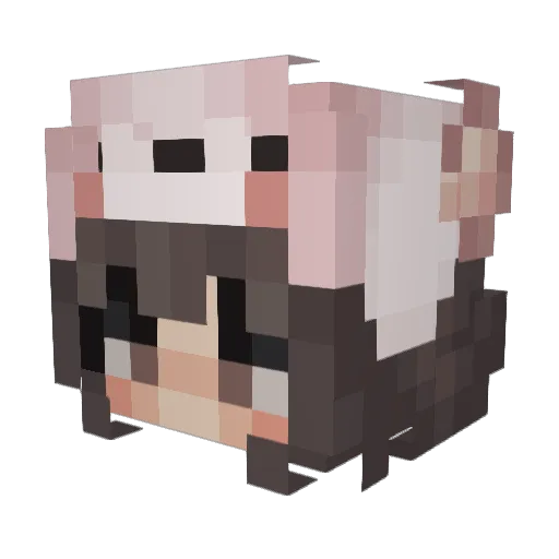 GlitterTease Minecraft avatar head, 3D render