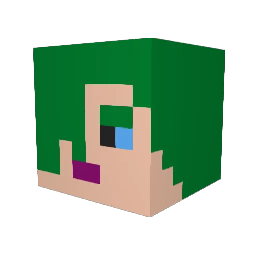 Glitter_Witch Minecraft avatar head, 3D render