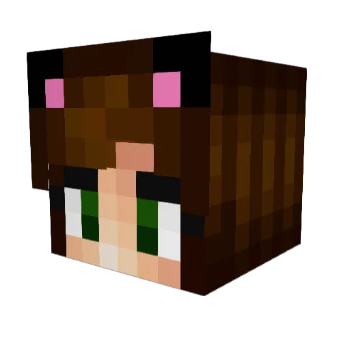 GlitternCamo Minecraft avatar head, 3D render