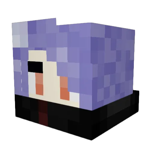 Glitterpoops Minecraft avatar head, 3D render