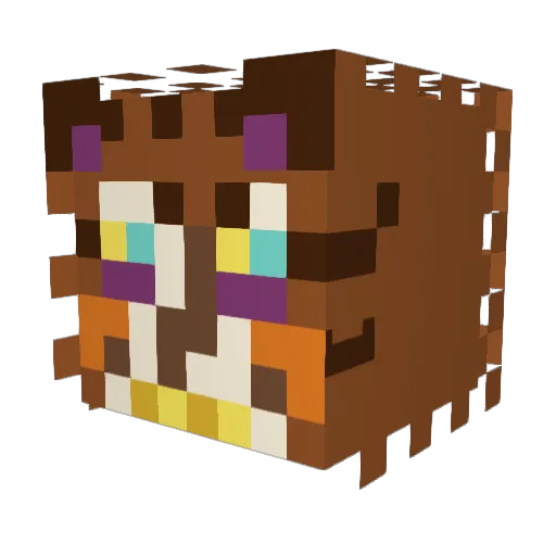 GlitteryFreak Minecraft avatar head, 3D render