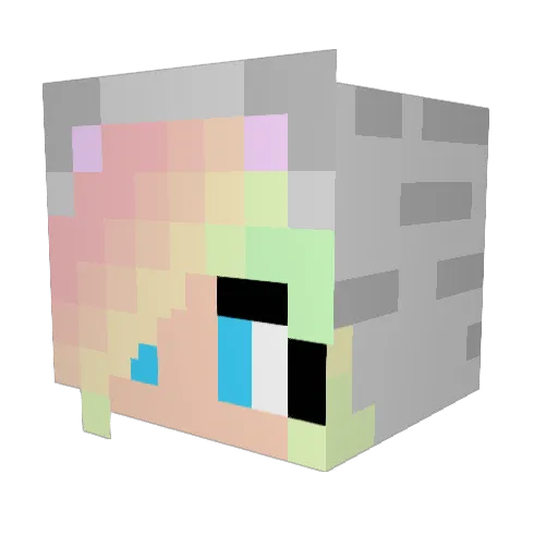 GlitteryKitty101 Minecraft avatar head, 3D render