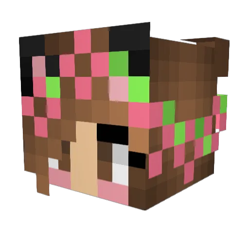 Glitterzz Minecraft avatar head, 3D render