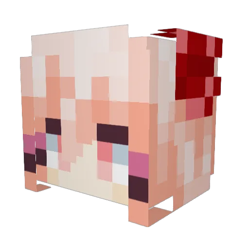 Glitzerplayss Minecraft avatar head, 3D render