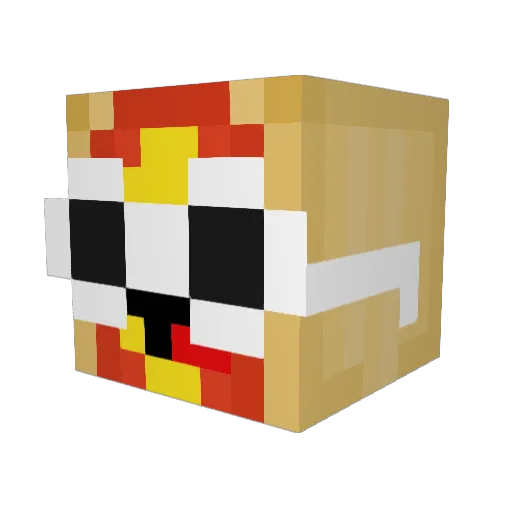 Glizzed Minecraft avatar head, 3D render