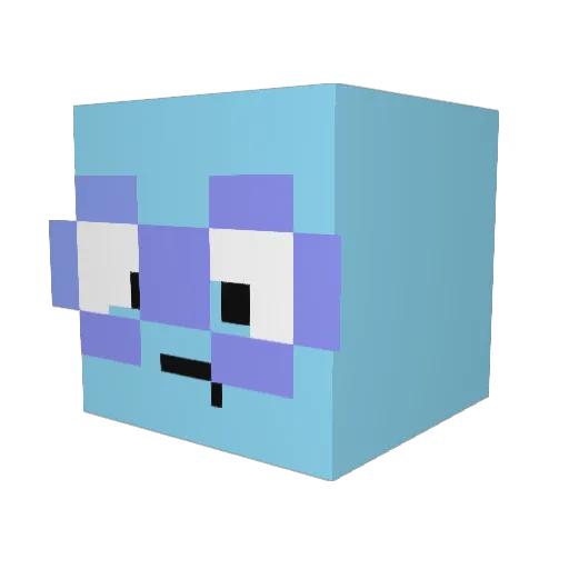 GloRudd Minecraft avatar head, 3D render