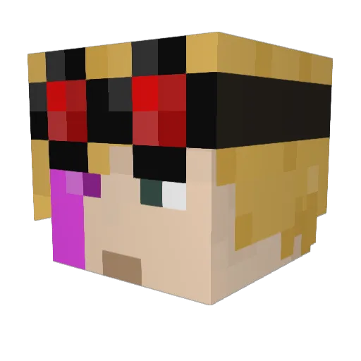 Glob452 Minecraft avatar head, 3D render