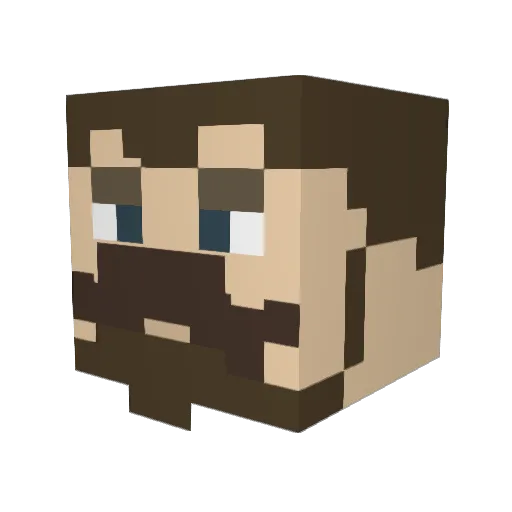 GlobTrotter Minecraft avatar head, 3D render