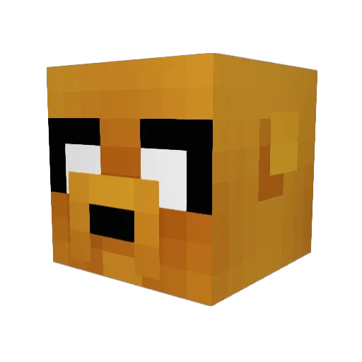Globblez Minecraft avatar head, 3D render