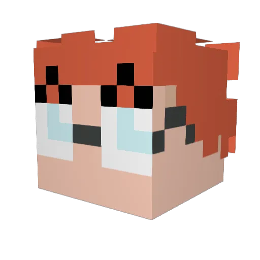 Glockbar Minecraft avatar head, 3D render