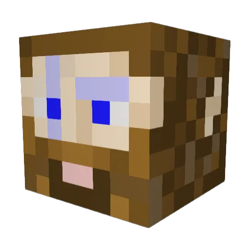 Glocknerd Minecraft avatar head, 3D render