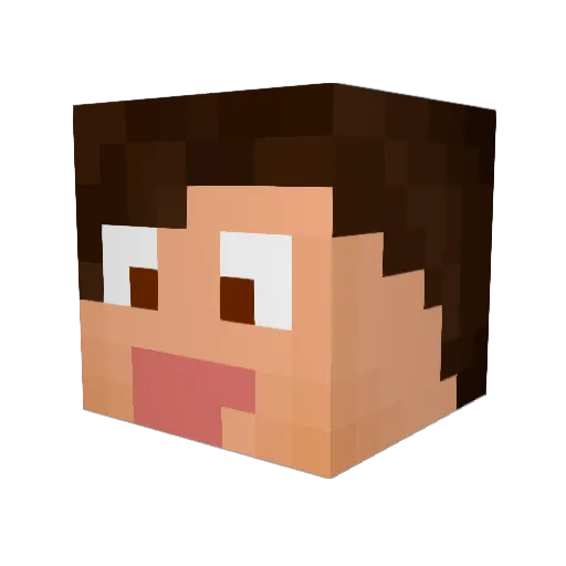 Glocks Minecraft avatar head, 3D render