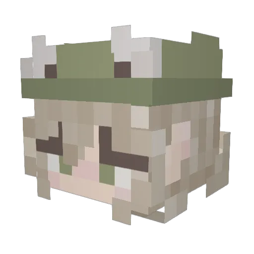 Gloeful Minecraft avatar head, 3D render