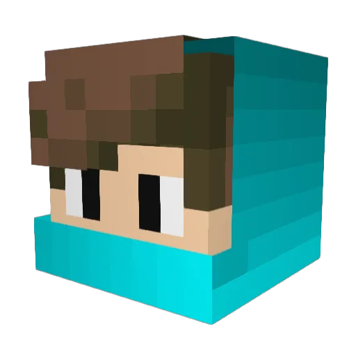 GlogTab Minecraft avatar head, 3D render