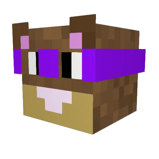 Glohglo Minecraft avatar head, 3D render