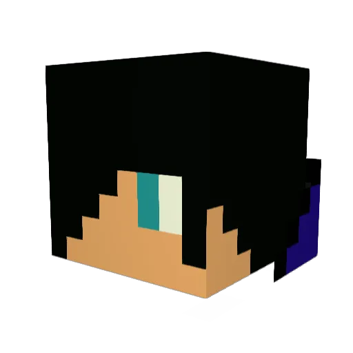 Gloid Minecraft avatar head, 3D render