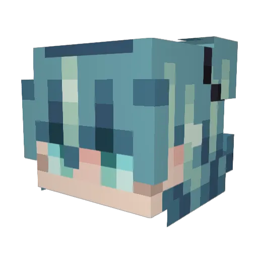 Glomf Minecraft avatar head, 3D render
