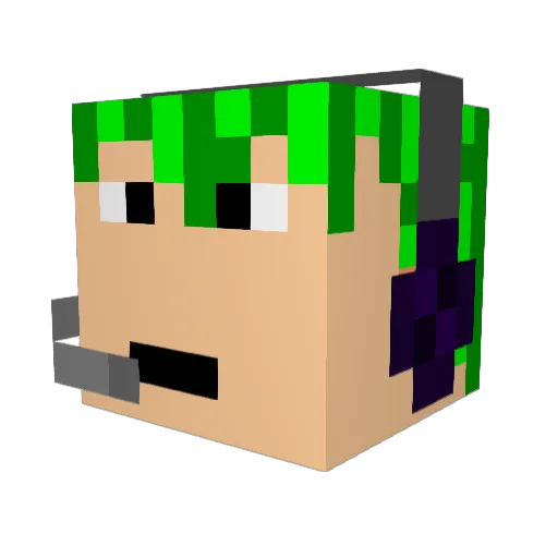 Glomsun Minecraft avatar head, 3D render
