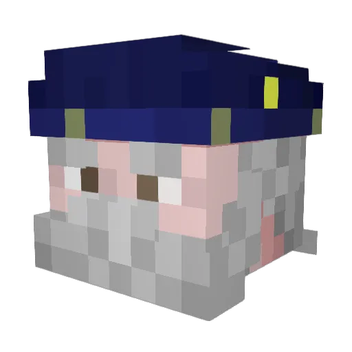 Gloncher Minecraft avatar head, 3D render