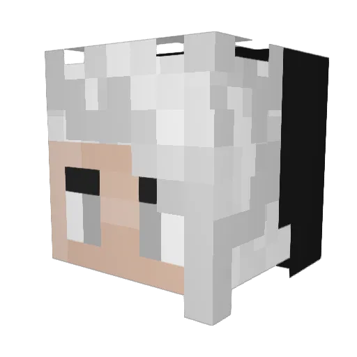 GloomyDoomy Minecraft avatar head, 3D render