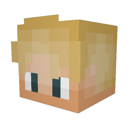 GloomyOnPC Minecraft avatar head, 3D render