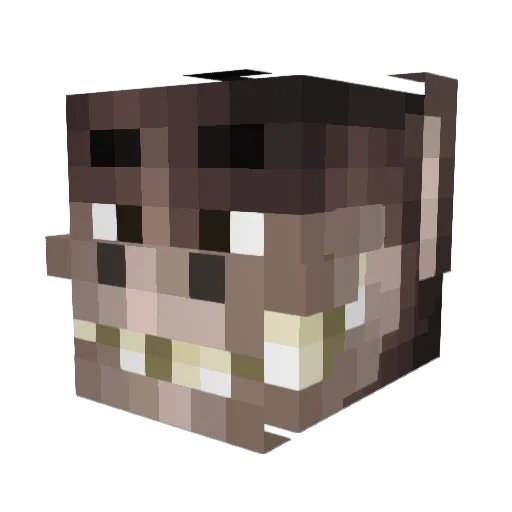 Glorificus Minecraft avatar head, 3D render