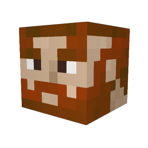 Glorin Minecraft avatar head, 3D render