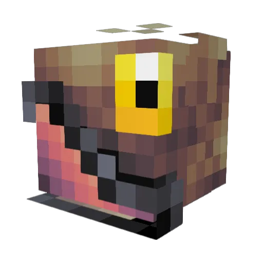 GloriousFail Minecraft avatar head, 3D render