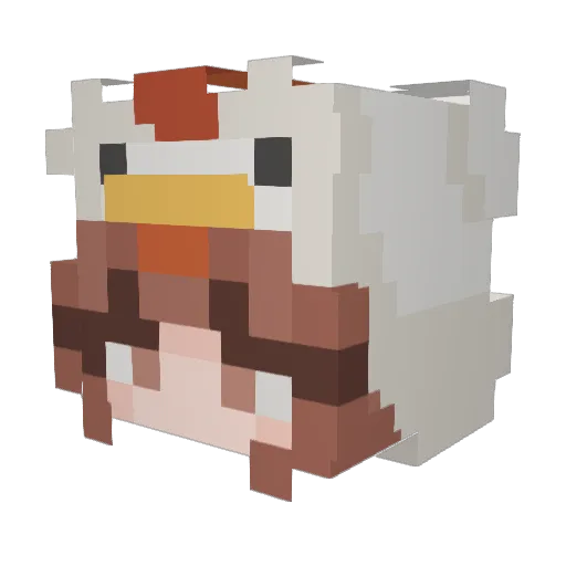 GloryCat Minecraft avatar head, 3D render