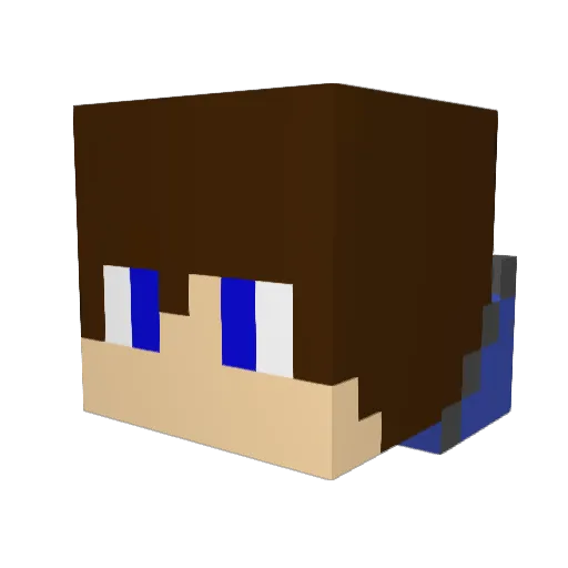 GloryVun Minecraft avatar head, 3D render