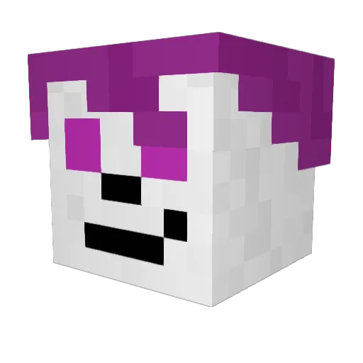 Glossykins Minecraft avatar head, 3D render