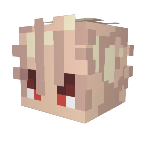 Glostiik Minecraft avatar head, 3D render