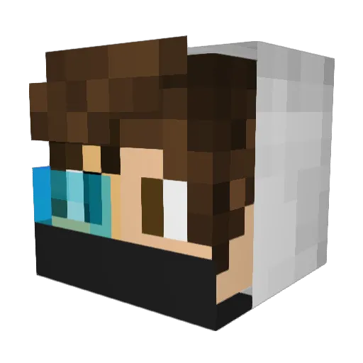 Glow_Kun Minecraft avatar head, 3D render