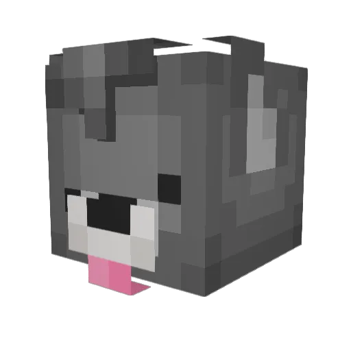 Glow_pup Minecraft avatar head, 3D render
