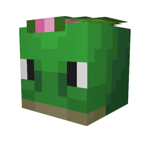 Glowfy Minecraft avatar head, 3D render