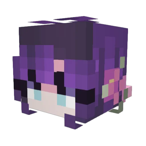 GlowingLilac Minecraft avatar head, 3D render