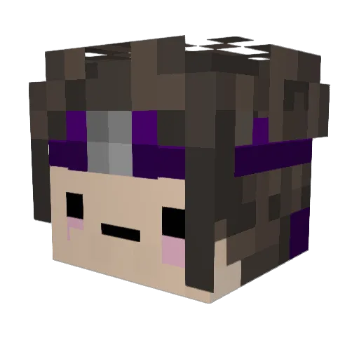 GlowingStef Minecraft avatar head, 3D render