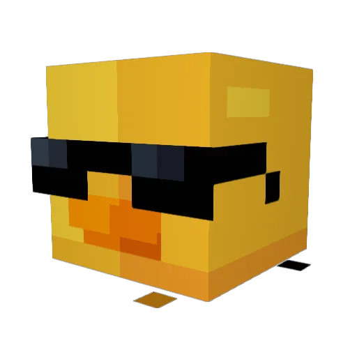 Glowings_15 Minecraft avatar head, 3D render