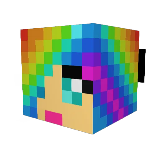 Glowious8 Minecraft avatar head, 3D render