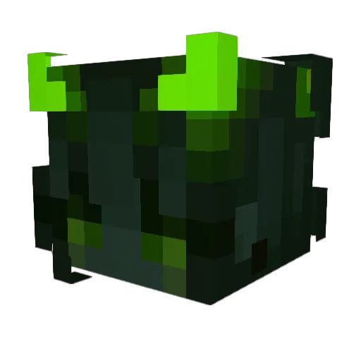 Glowoing Minecraft avatar head, 3D render